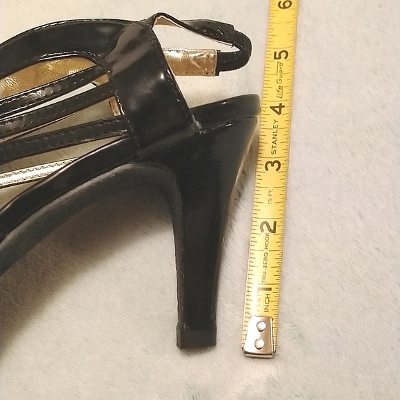 Avon Black Strappy Sling Back Heels Size 10 - Picture 7 of 11